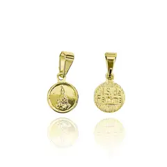 COGGIOLA - Colgante Medalla Virgen De Fátima 9mm Enchapado Oro 18K