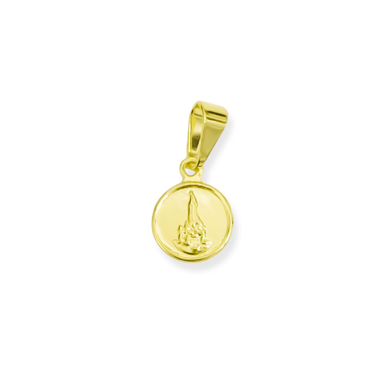 COGGIOLA - Colgante Medalla Virgen De Fátima 9mm Enchapado Oro 18K