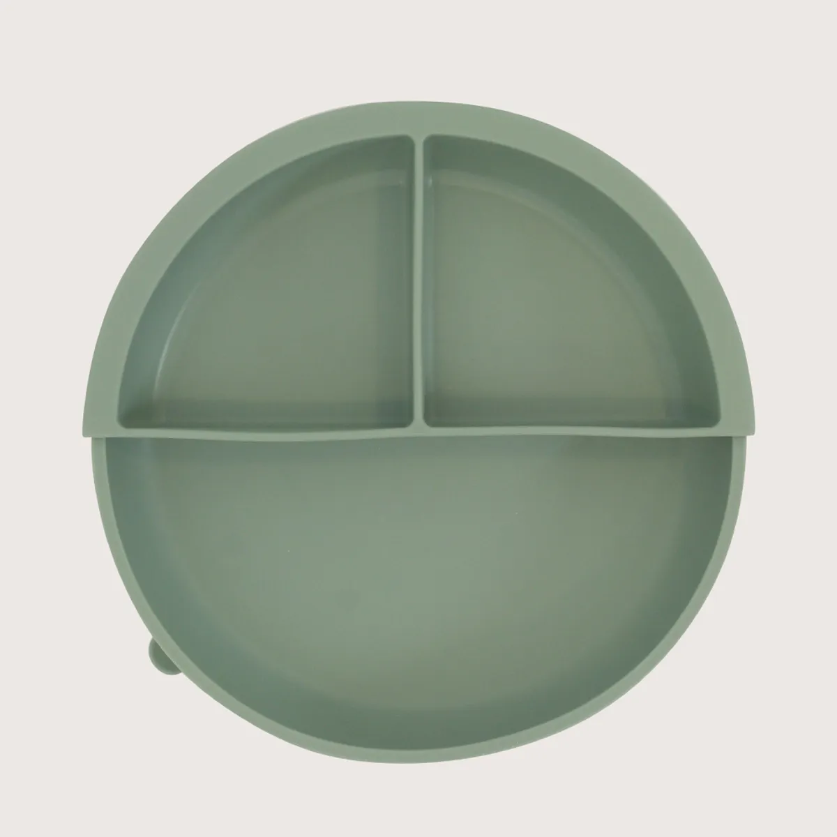 OPALINE - Plato redondo con base antideslizante y dividor verde
