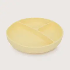 OPALINE - Plato dividido con base antideslizante amarillo