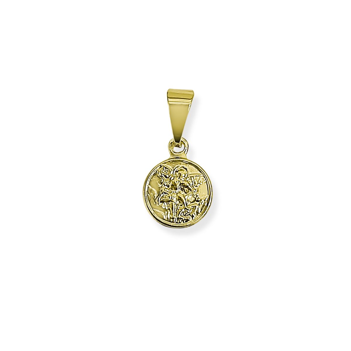 COGGIOLA - Colgante Medalla San Miguel Arcángel Mini 9mm Enchapado Oro 18K