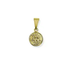 ANDREA COGGIOLA JOYAS - Colgante Medalla San Miguel Arcángel Mini 9mm Enchapado Oro 18K
