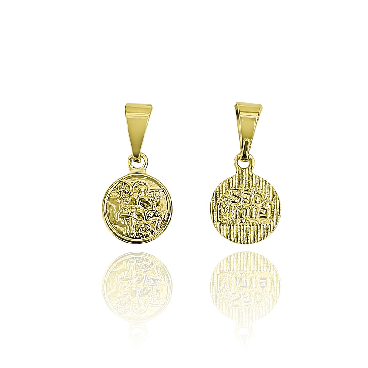 COGGIOLA - Colgante Medalla San Miguel Arcángel Mini 9mm Enchapado Oro 18K