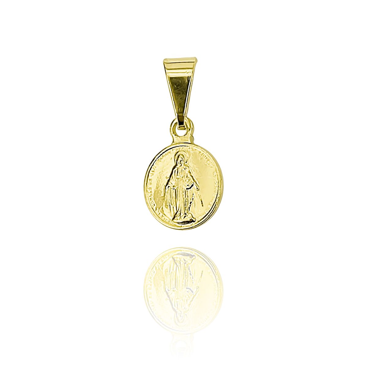 COGGIOLA - Colgante Medalla Virgen De Los Rayos Mini Enchapado Oro 18K