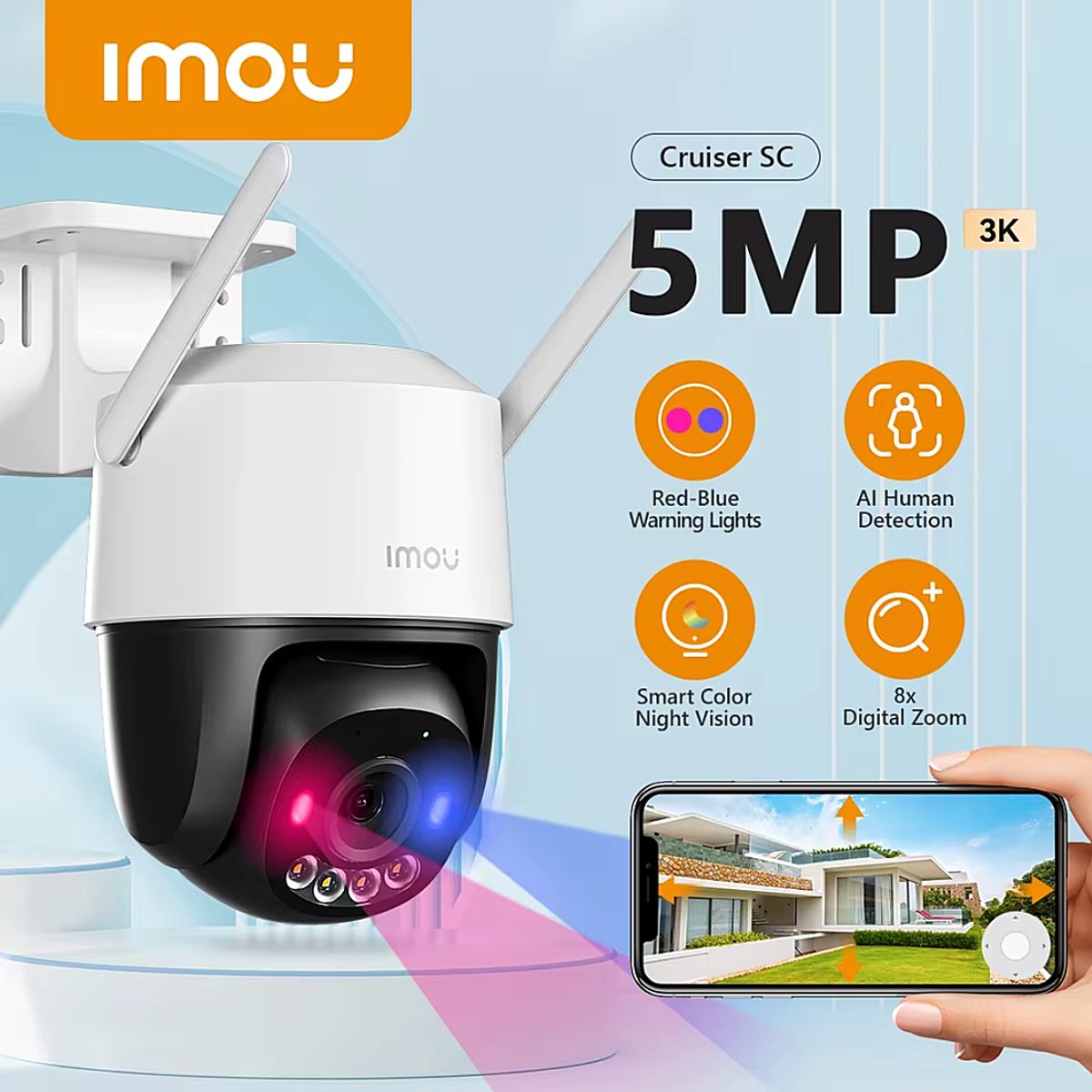 IMOU - Cámara Wifi Ip Cruiser SC Domo Imou 5mp Audio Full Color