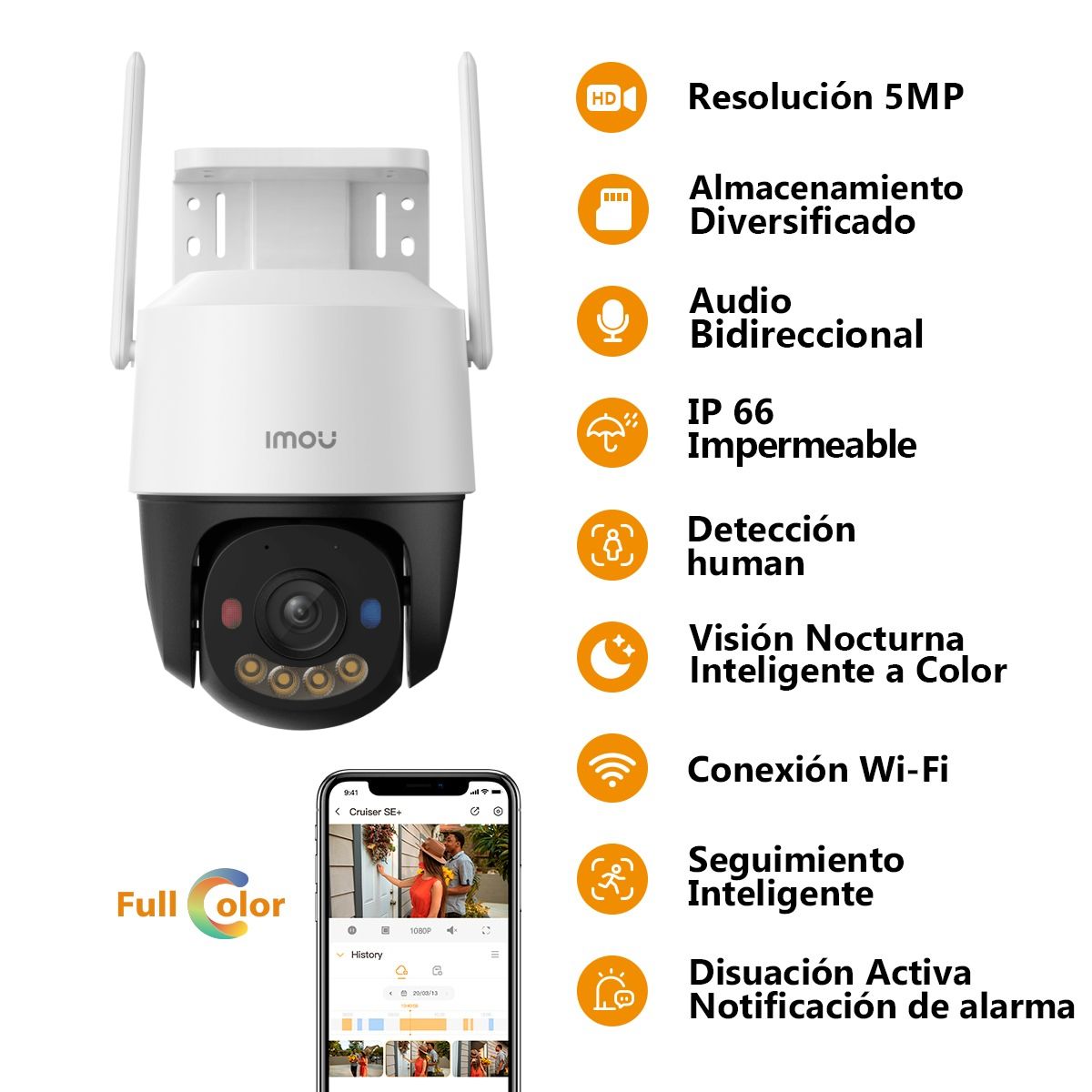 IMOU - Cámara Wifi Ip Cruiser SC Domo Imou 5mp Audio Full Color