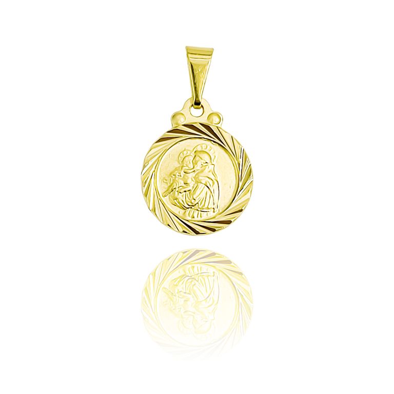 Colgante Medalla San Antonio Borde 13mm Enchapado Oro 18K Dorado TALLA UNICA