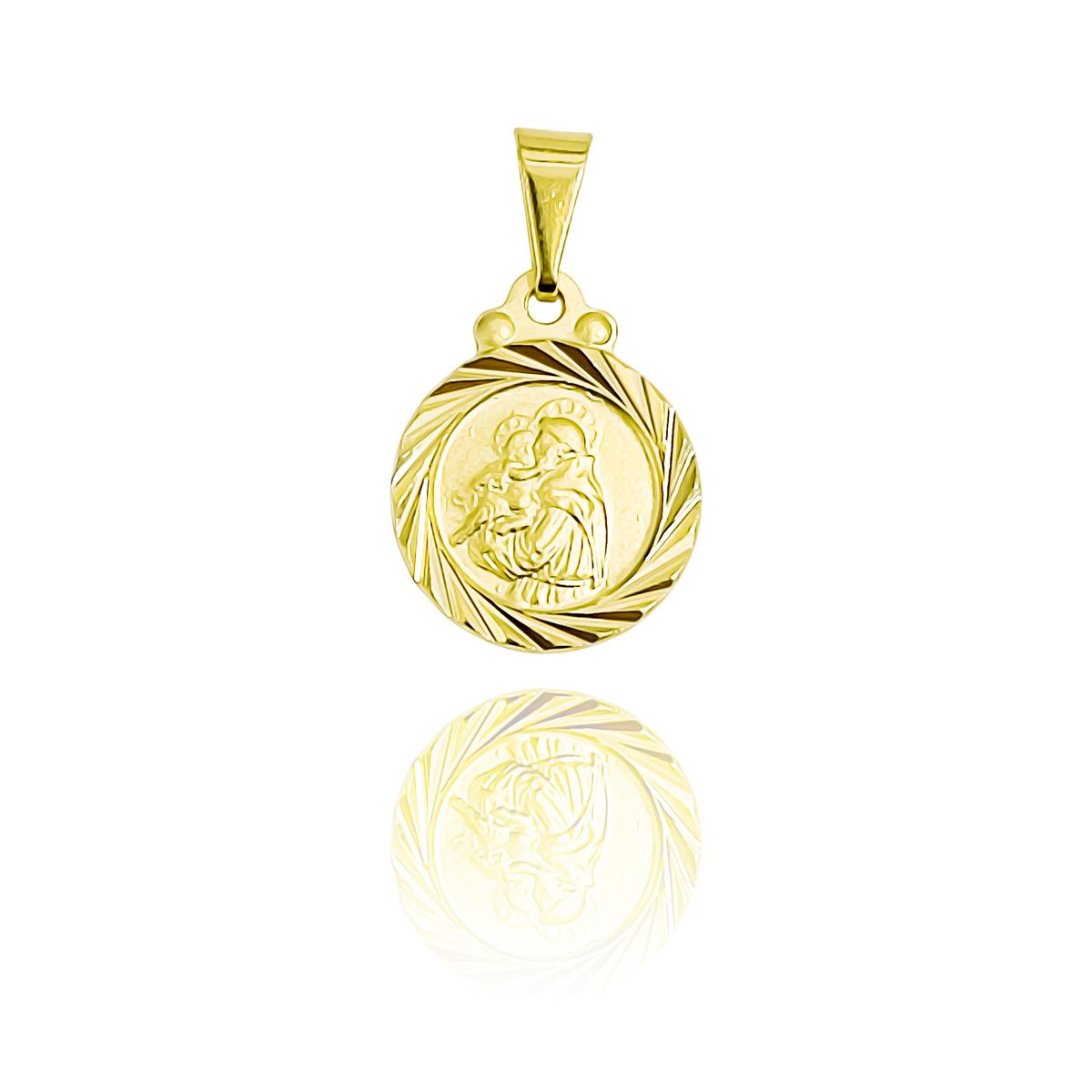 COGGIOLA - Colgante Medalla San Antonio Borde 13mm Enchapado Oro 18K