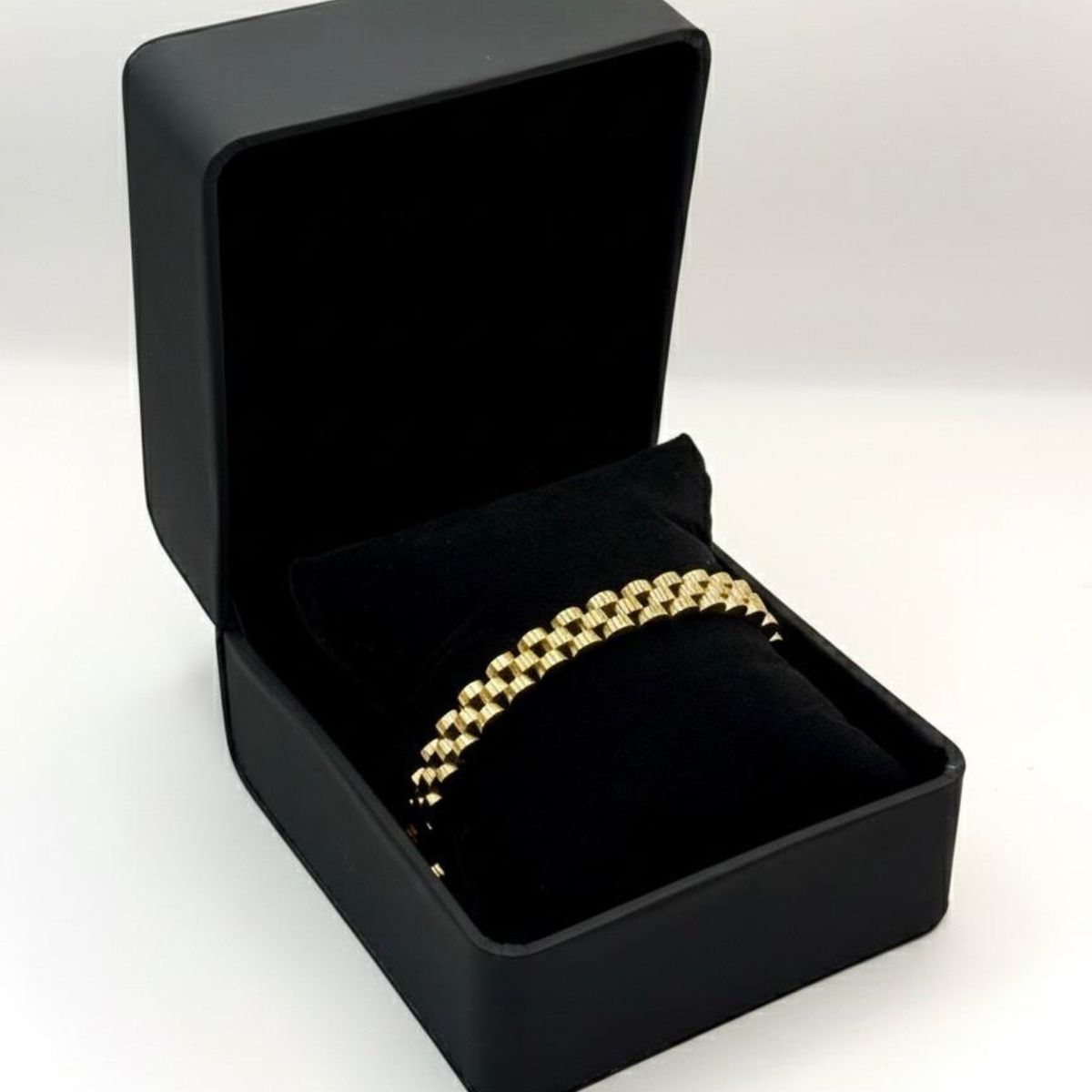 GENERICO - Pulsera Laminada en Oro 18K diseño Tejido Reloj 8mm grosor