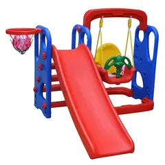 GENERICO - JUEGO DE PATIO COLUMPIO CON RESBALIN Y ARO DE BASQUETBALL