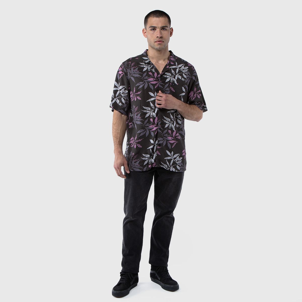 BLACK - Camisa Viscosa Summer Print Black Bubba