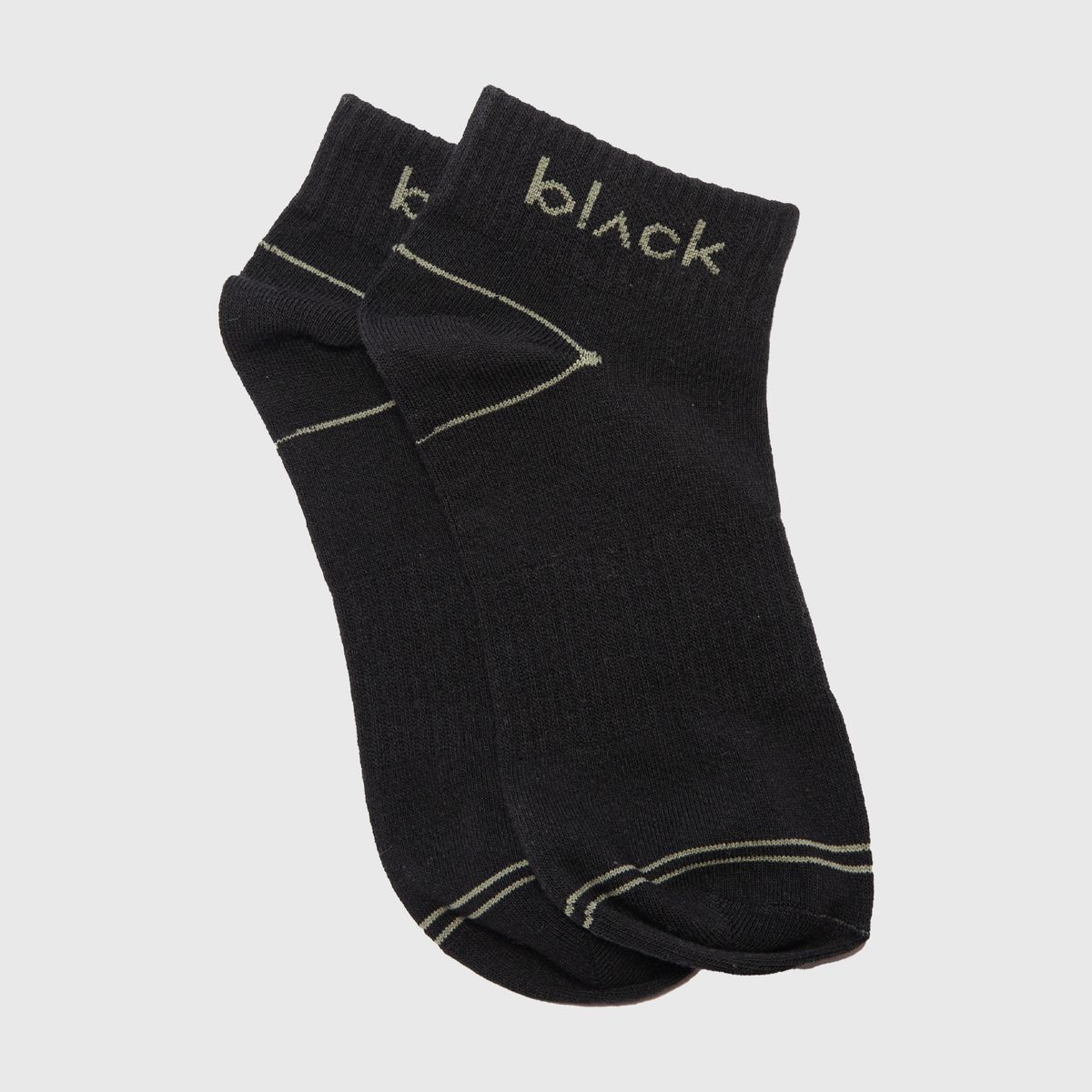 BLACK - Short Socks Line Stretch Green Black Bubba