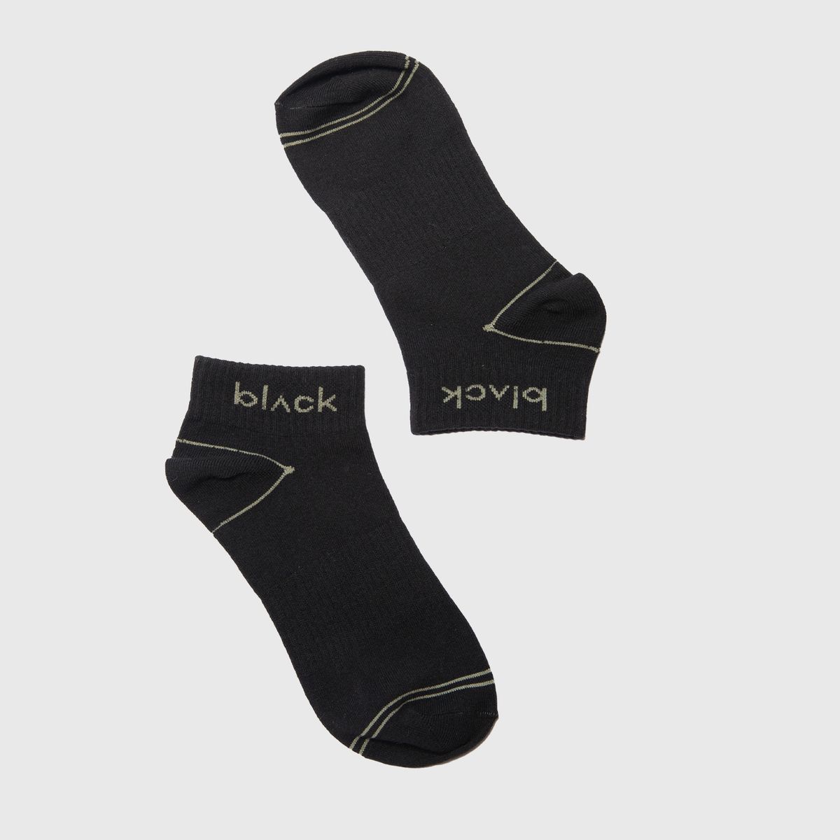 BLACK - Short Socks Line Stretch Green Black Bubba