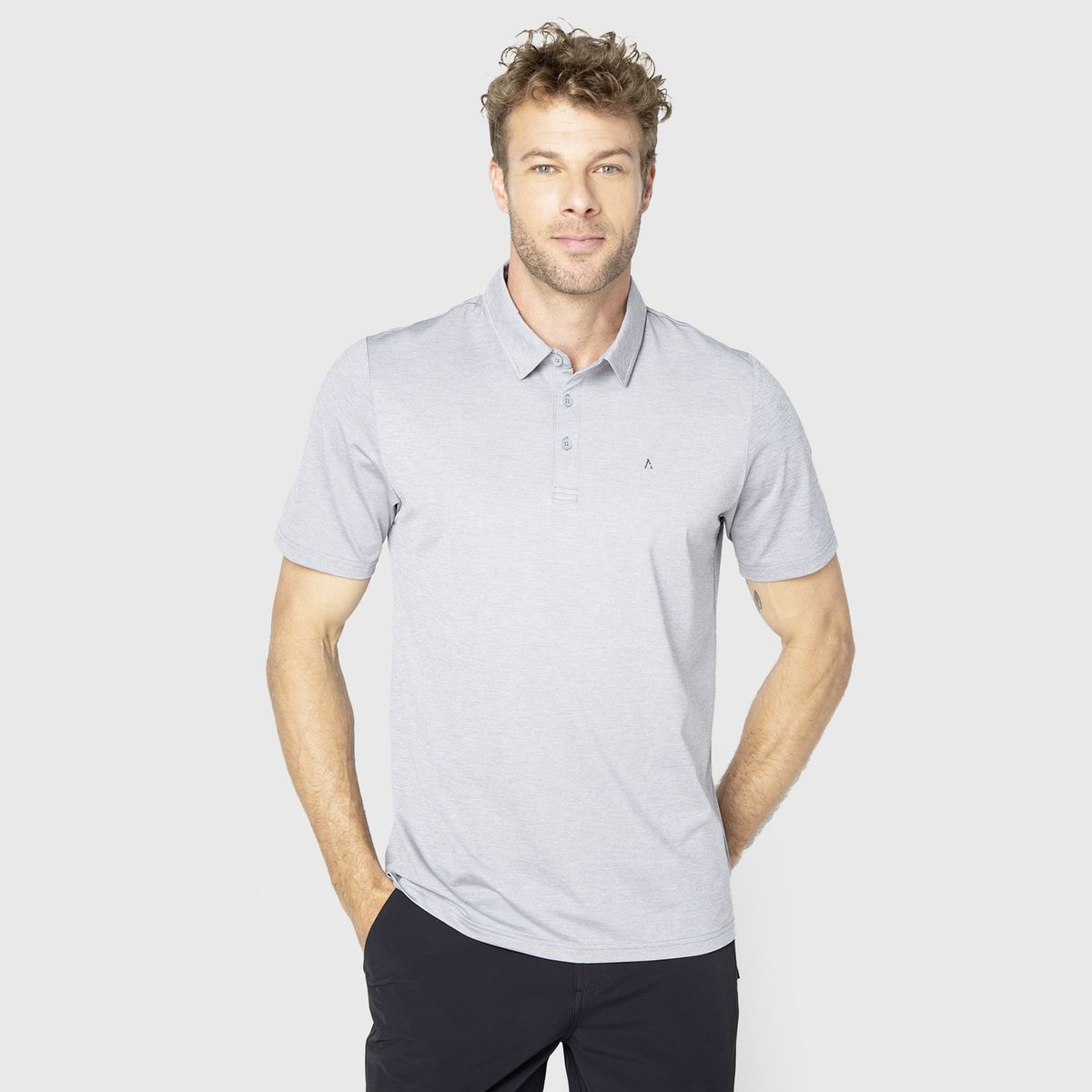 BLACK - Polera Tech Golf Light Grey Black Bubba