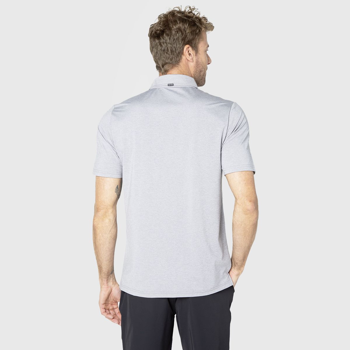 BLACK - Polera Tech Golf Light Grey Black Bubba