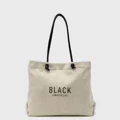 BLACK - Tote Linen Beige Bubba