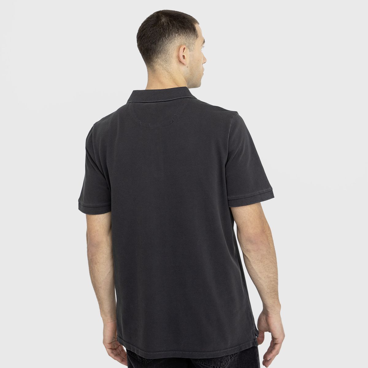 BLACK BUBBA - Polera Polo Pique Gris Oscuro Black Bubba