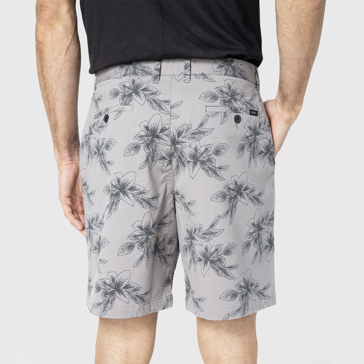 BLACK - Short Cotton Tropical Grey Black Bubba
