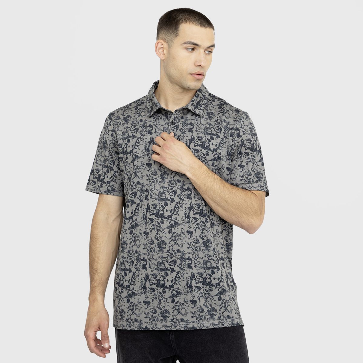 BLACK - Polera Golf Gris Oscuro Black Bubba