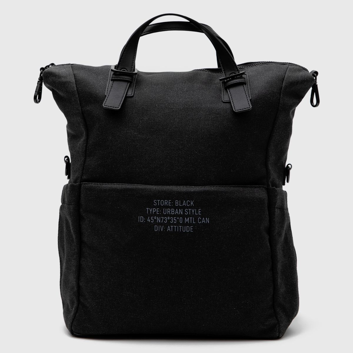 BLACK - Mochila Waxed Canvas Black Black Bubba