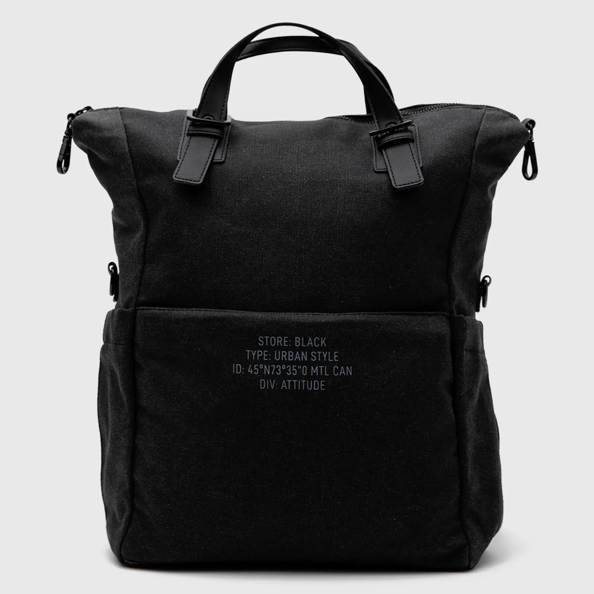 BLACK - Mochila Waxed Canvas Black Black Bubba