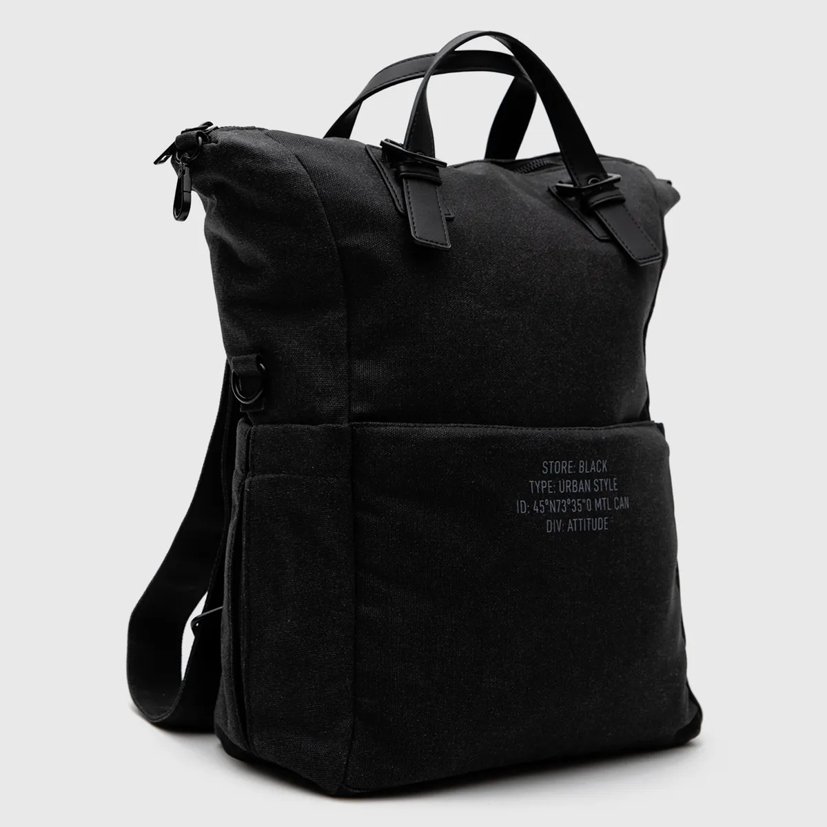 BLACK - Mochila Waxed Canvas Black Black Bubba