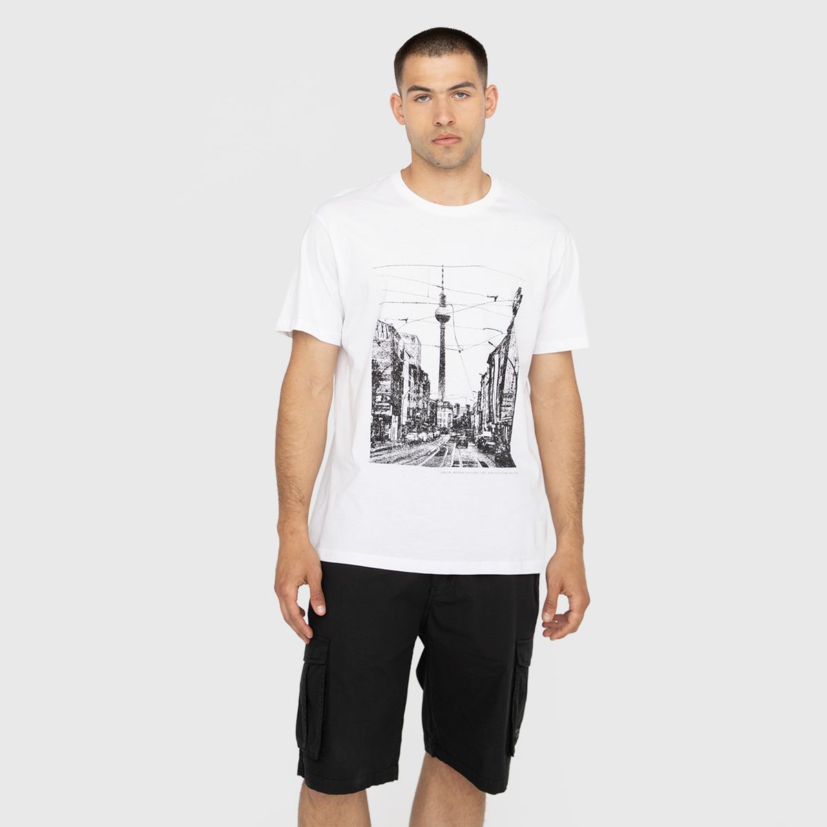 BLACK - Polera On Tour Berlin White Black Bubba