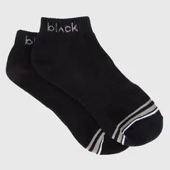 BLACK - Calcetin Corto Logo Beige Bubba