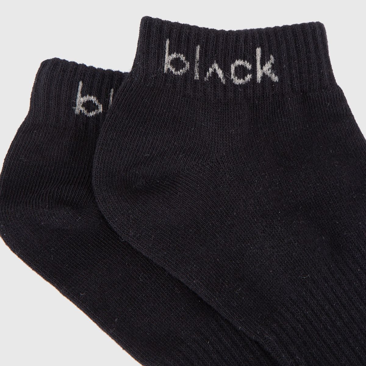 BLACK - Calcetin Corto Logo Beige Black Bubba