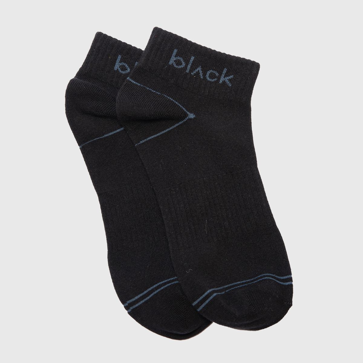 BLACK - Short Socks Line Stretch Blue Black Bubba