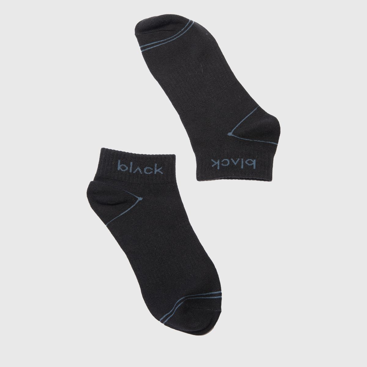 BLACK - Short Socks Line Stretch Blue Black Bubba