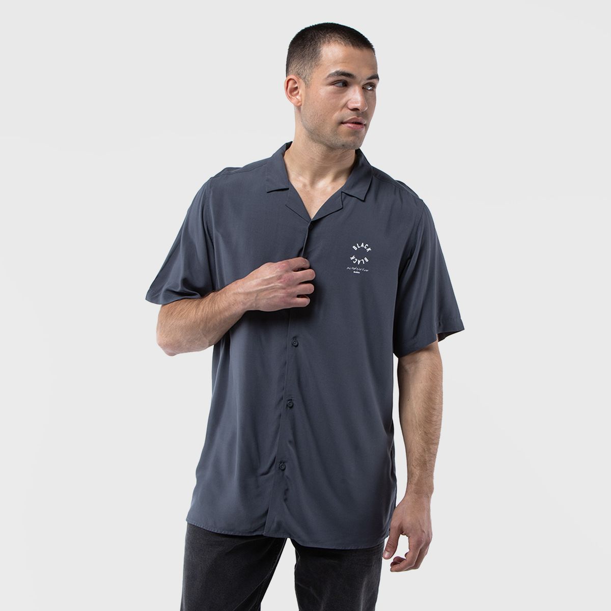 BLACK BUBBA - Camisa Viscosa Always Gris Black Bubba