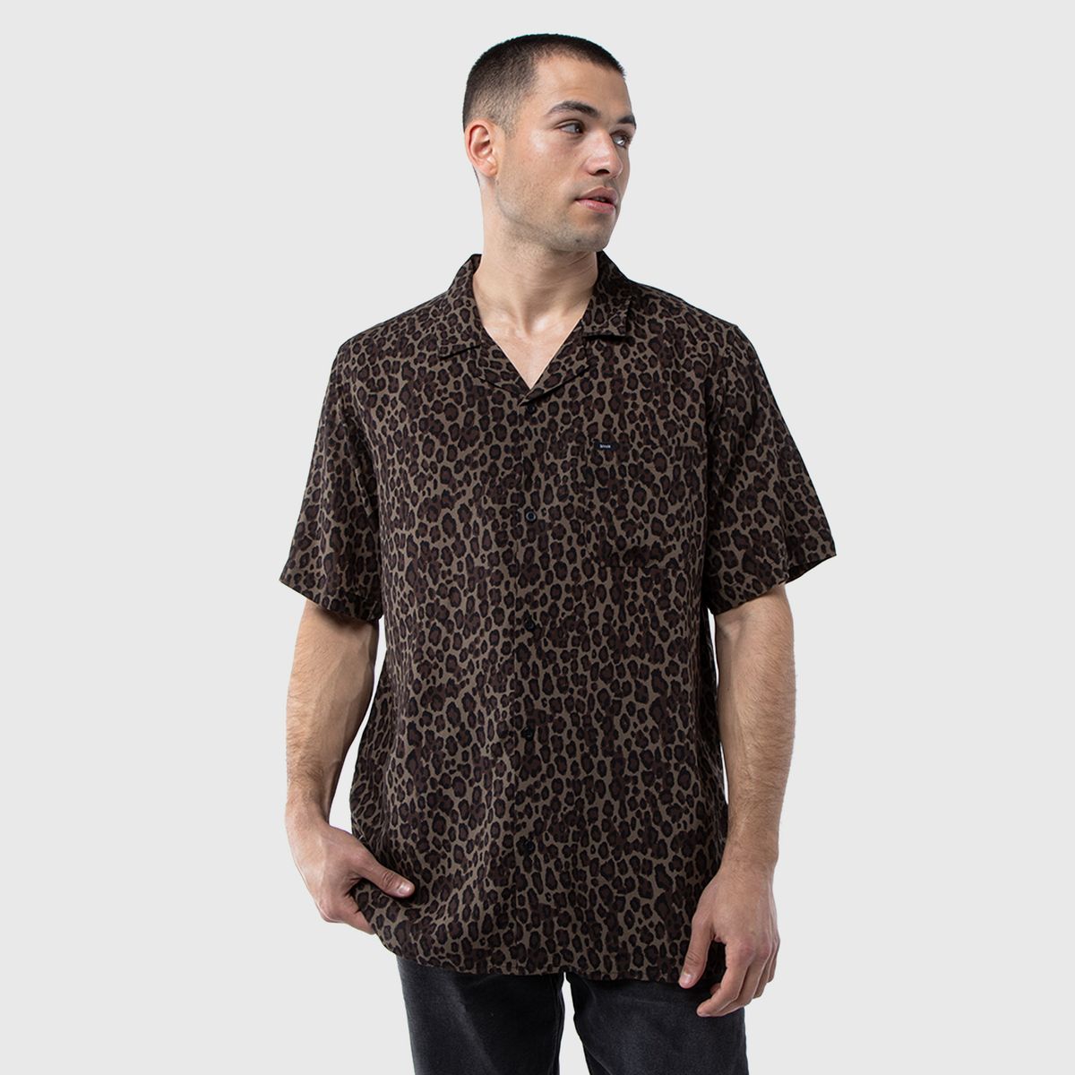 BLACK - Camisa Viscosa Animal Print Black Bubba