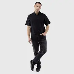 BLACK BUBBA - Camisa Manga Corta Lino Black