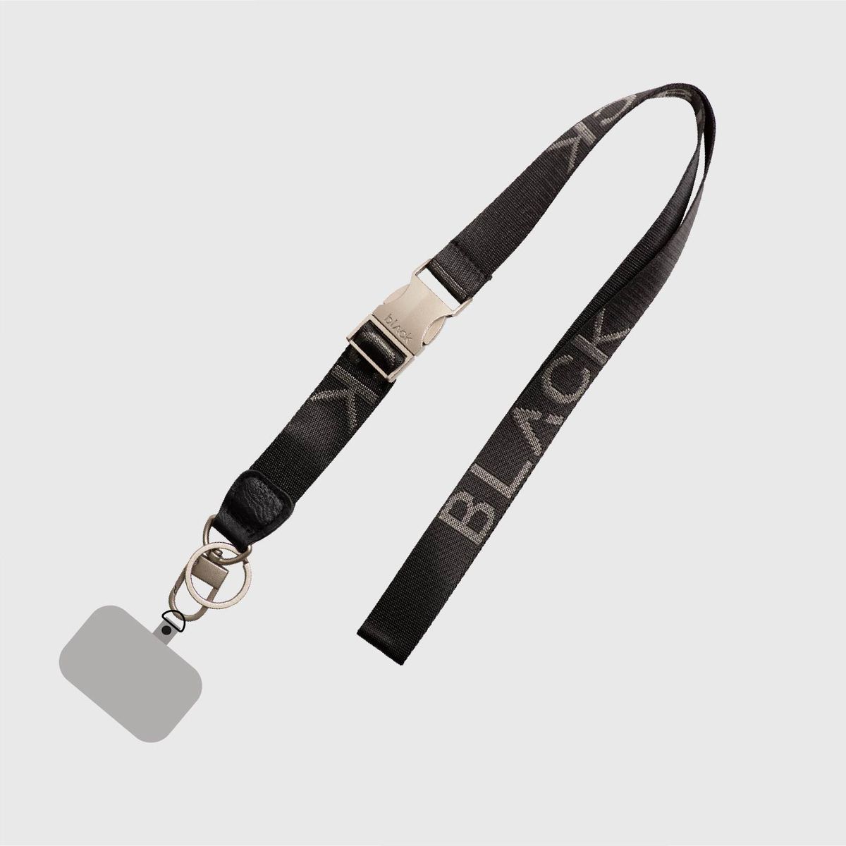 BLACK - Lanyard Logo Silver Black Bubba