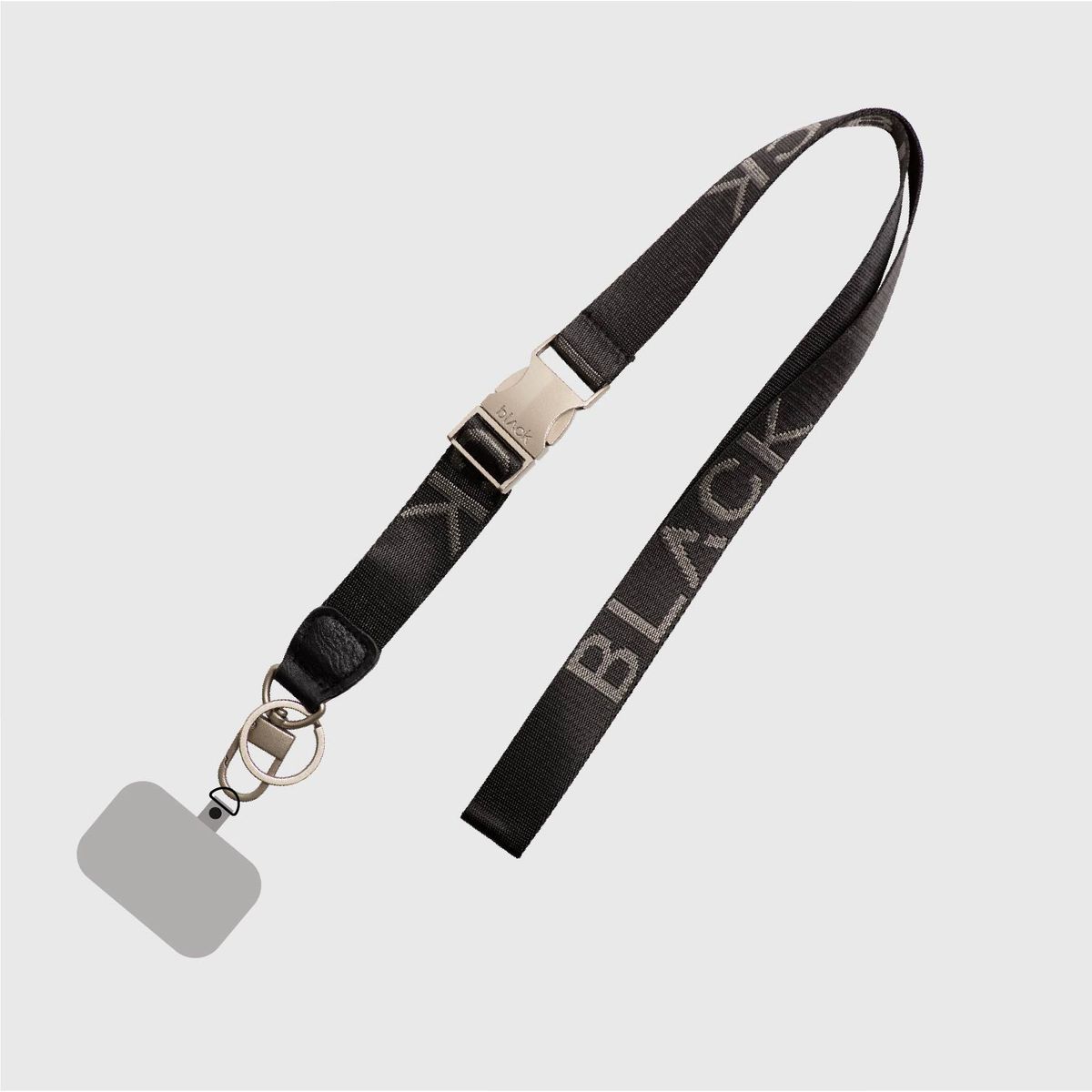 BLACK - Lanyard Logo Silver Black Bubba