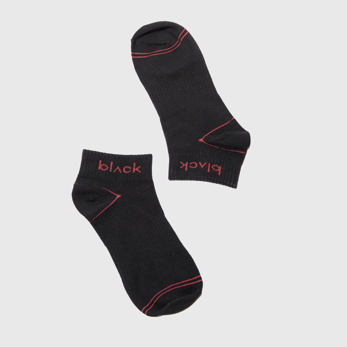 BLACK - Short Socks Line Stretch Red Black Bubba