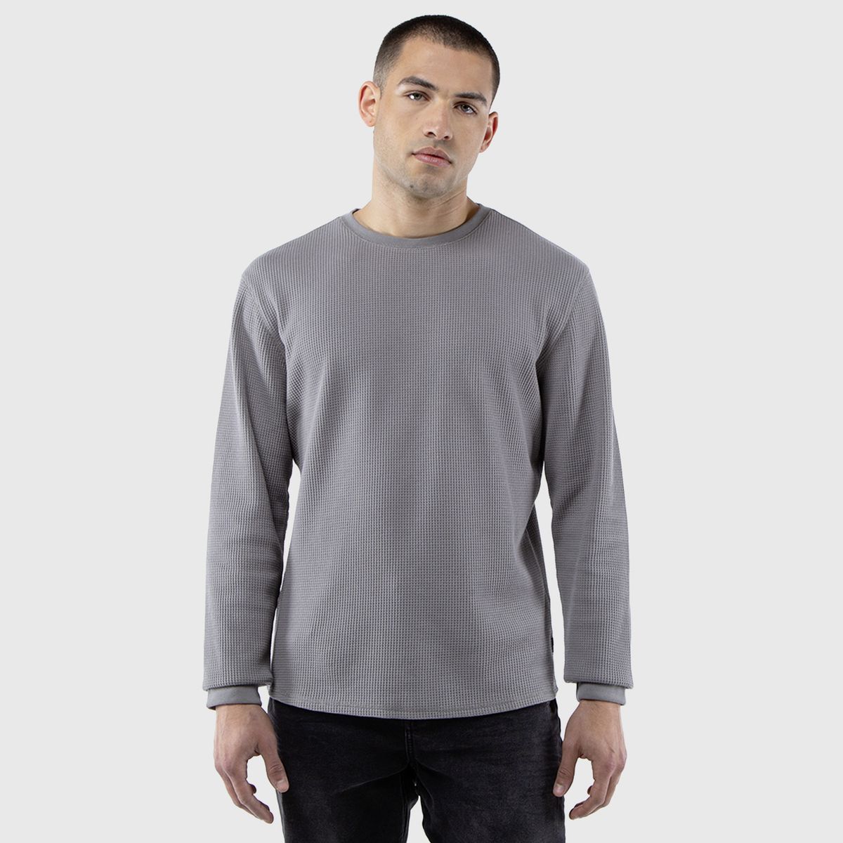 BLACK - Crewneck Waffle Summer Gris Black Bubba