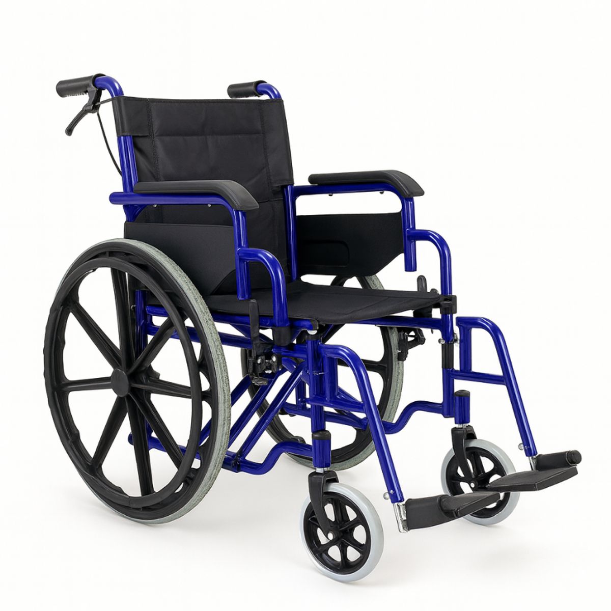GENERICO - Silla De Ruedas Geriátrica Plegable Doble Freno Y Posapiés