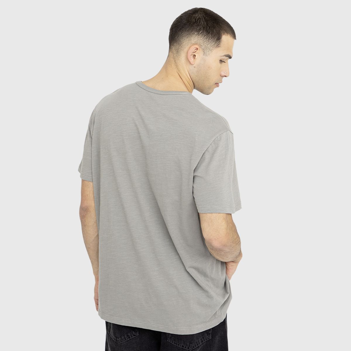 BLACK BUBBA - Polera Slub Cotton Gris Black Bubba