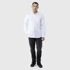 BLACK - Camisa Manga Larga Lino White Bubba
