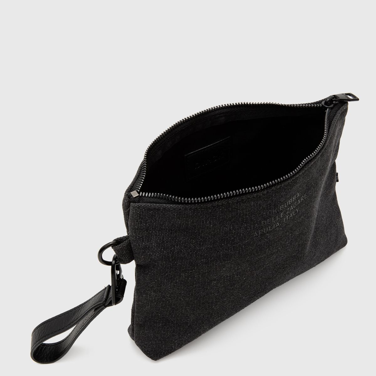 BLACK - Cartera Clutch Canvas Grey Black Bubba