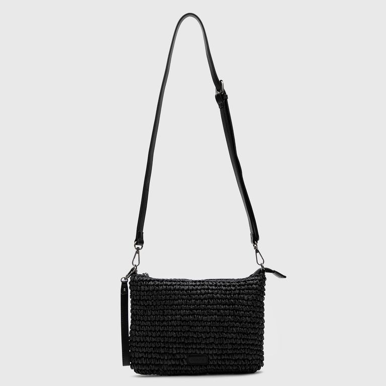 Cartera Clutch Raffia Black Negro TALLA UNICA