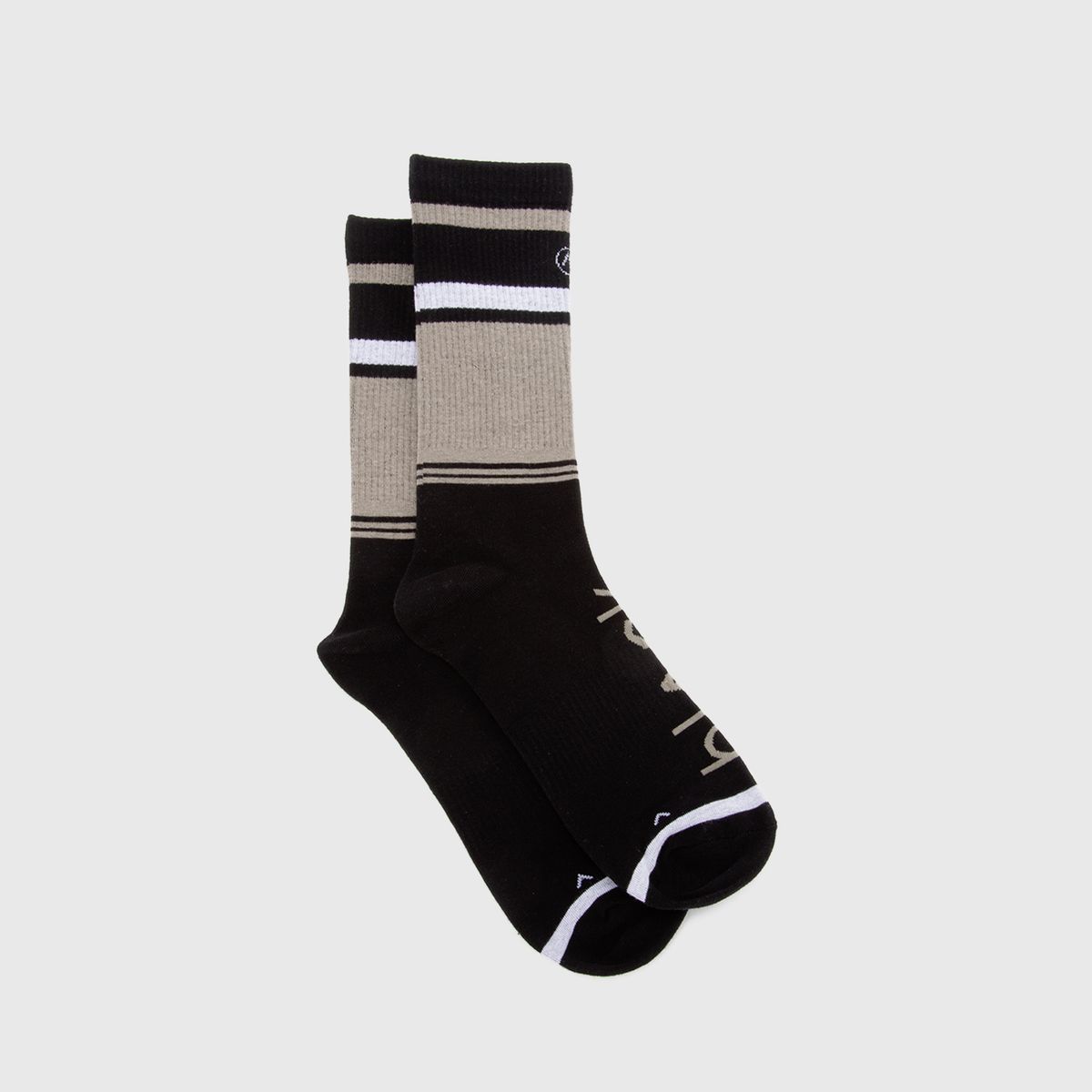BLACK - Calcetin Beige Logo Black Bubba