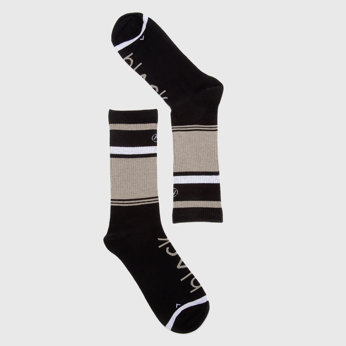 BLACK - Calcetin Beige Logo Black Bubba
