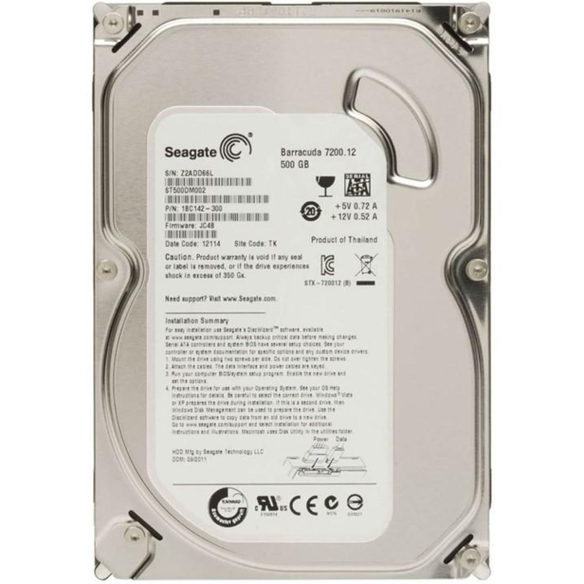 SEAGATE - Disco duro ST500DM002 Barracuda 500 GB SATA 35 Reacondicionado