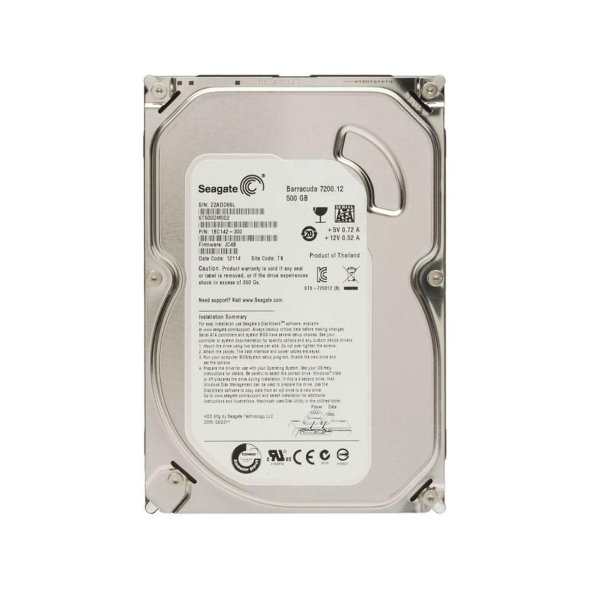 SEAGATE - Disco duro ST500DM002 Barracuda 500 GB SATA 35 Reacondicionado