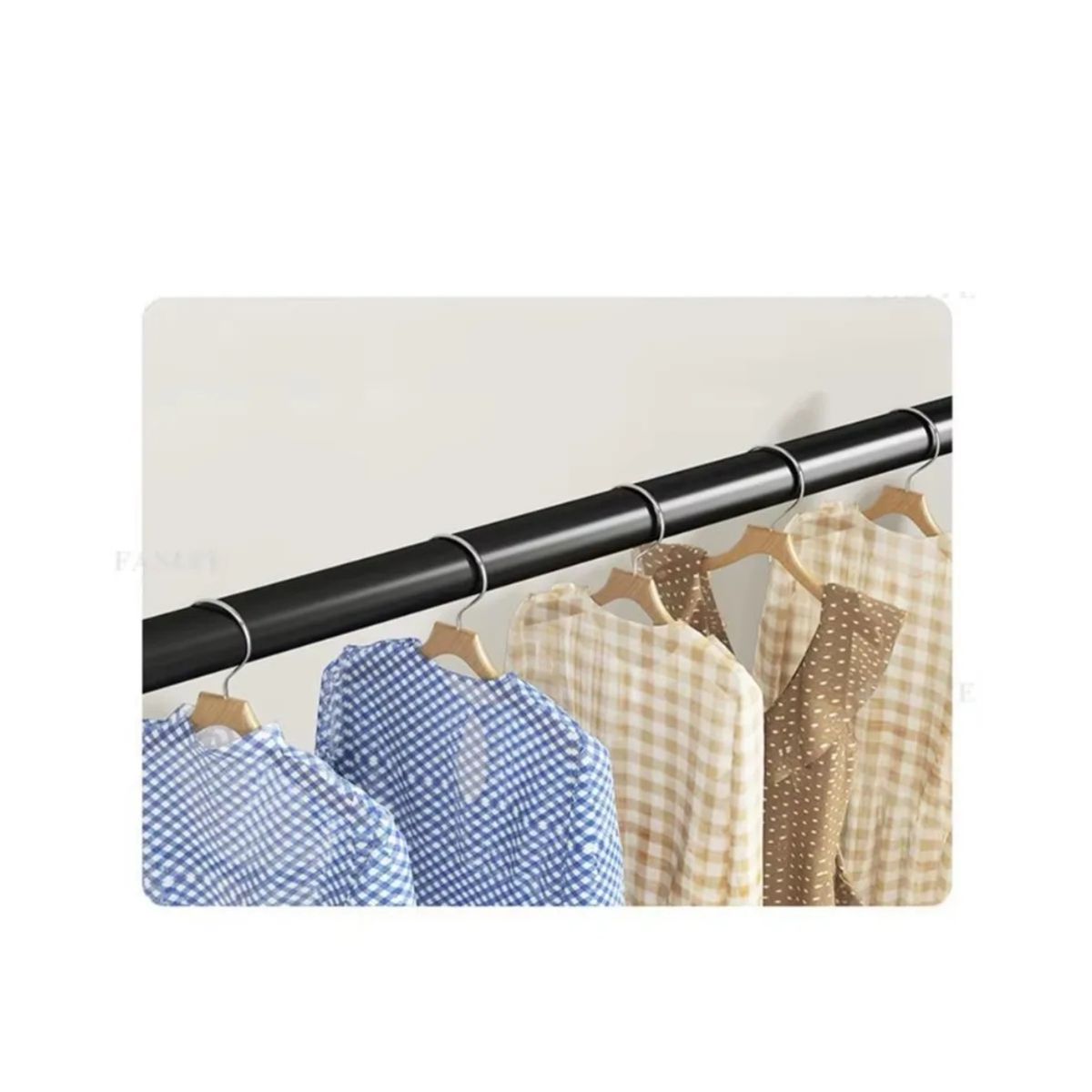 GENERICO - PERCHERO ORGANIZADOR DE ROPA NEGRO 180X80X40 DOBLE PISO MP