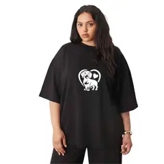 TRIPLE PLAY - Polera Oversize Dama 100% Algodón love dog 2