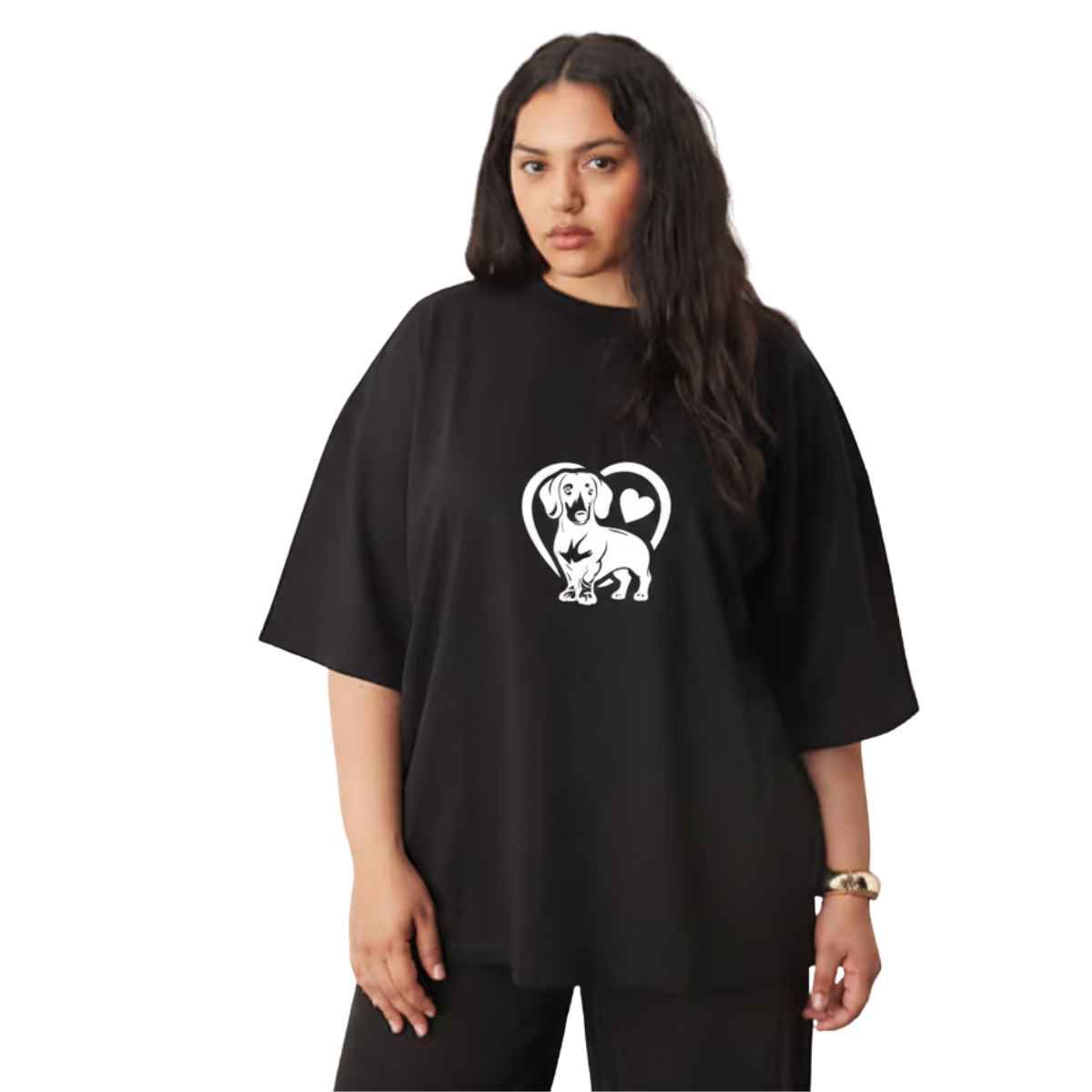 TRIPLE PLAY - Polera Oversize Dama 100% Algodón love dog 2